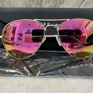DIFF Eyewear 57 MM Pink Aviator Sunglasses